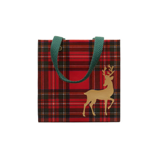 Caspari Royal Plaid Reindeer Gift Bags - includes 1 Gift Bags 10145B1.5