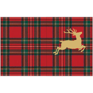Caspari Royal Plaid Reindeer Foil Enclosure Cards & Envelopes - includes 4 Enclosure Cards & Envelopes 10145ENC