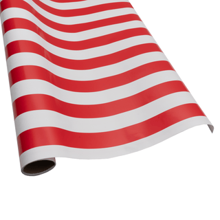 Caspari Awning Stripe Red & White Roll Wrap - includes 1 Roll 10148RC