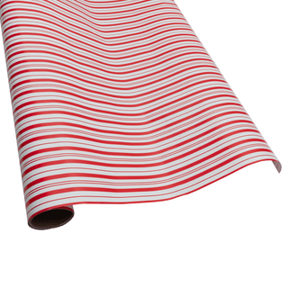 Caspari Candy Stripe Red & White Roll Wrap - includes 1 Roll 10149RC