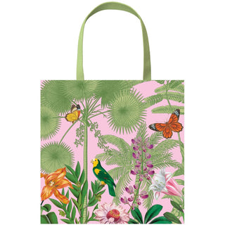 Caspari Paradise Garden Pink Small Square Gift Bag - 5.75"L x 2.5" W x 5.75"H - includes 1 bag 10153B1.5
