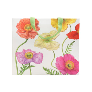 Caspari Poppy Large Gift Bag - 11.75"L x 4.75"W x 10"H - includes 1 bag 10154B3