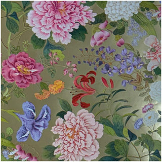 Caspari A Profusion Of Flowers Gold Foil Gift Wrap 101551RCF