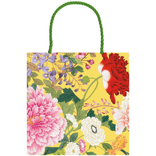 Caspari A Profusion Of Flowers 2 Yellow Small Square Gift Bag - 5.75"L x 2.5" W x 5.75"H - includes 1 bag 10155B1.5