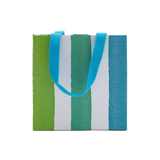 Caspari Cafe Stripe Cool Small Square Gift Bag - 5.75"L x 2.5" W x 5.75"H - includes 1 bag 101560B1.5