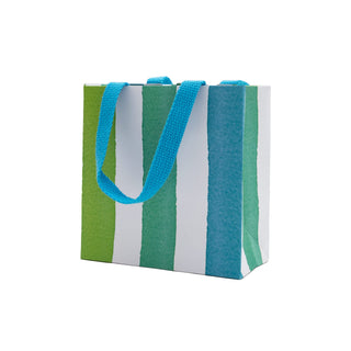 Caspari Cafe Stripe Cool Small Square Gift Bag - 5.75"L x 2.5" W x 5.75"H - includes 1 bag 101560B1.5