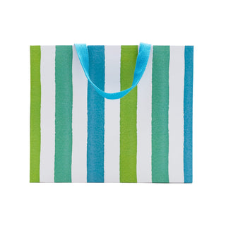 Caspari Cafe Stripe Cool Large Gift Bag - 11.75"L x 4.75"W x 10"H - includes 1 bag 101560B3