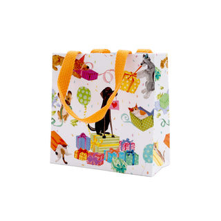 Caspari Birthday Pets Small Square Gift Bag - 5.75"L x 2.5" W x 5.75"H - includes 1 bag 10159B1.5