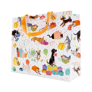 Caspari Birthday Pets Large Gift Bag - 11.75"L x 4.75"W x 10"H - includes 1 bag 10159B3