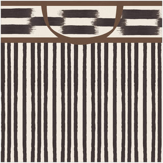 Caspari Boho Stripe Black/Brown Small Square Gift Bag - 5.75"L x 2.5" W x 5.75"H - includes 1 bag 10160B1.5
