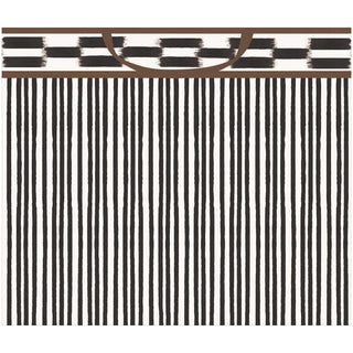 Caspari Boho Stripe Black/Brown Large Gift Bag - 11.75"L x 4.75"W x 10"H - includes 1 bag 10160B3