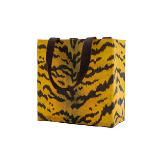 Caspari Tigre Golden Small Square Gift Bag - 5.75"L x 2.5" W x 5.75"H - includes 1 bag 10161B1.5