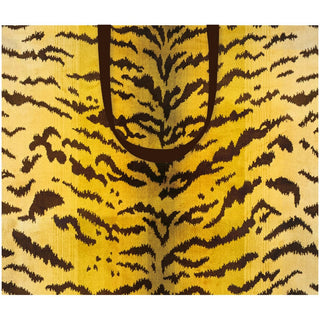 Caspari Tigre Golden Large Gift Bag - 11.75"L x 4.75"W x 10"H - includes 1 bag 10161B3