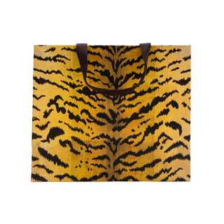 Caspari Tigre Golden Large Gift Bag - 11.75"L x 4.75"W x 10"H - includes 1 bag 10161B3
