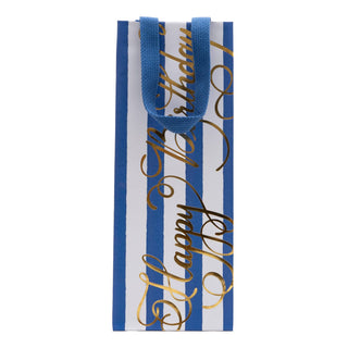 Caspari Happy Birthday Calligraphy Bottle Bag 5"L x 3.5"W x 13"H - includes 1 bag 10167B4