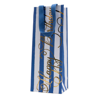Caspari Happy Birthday Calligraphy Bottle Bag 5"L x 3.5"W x 13"H - includes 1 bag 10167B4