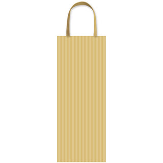 Caspari Shadow Stripe Gold Bottle Bag 5"L x 3.5"W x 13"H - includes 1 bag 10168B4