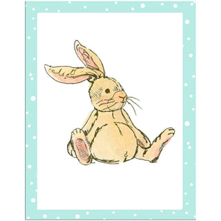 Caspari Velveteen Bunny Gift Enclosure Cards - includes 4 cards & envelopes 10177ENC