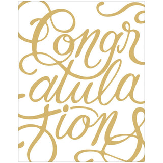 Caspari Congratulations Calligraphy Foil Gift Enclosure Cards - includes 4 cards & envelopes 10179ENC