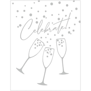 Caspari Celebrate Flutes Foil Gift Enclosure Cards - includes 4 cards & envelopes 10181ENC