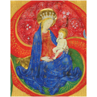 Caspari Virgin And Child In An Initial 'S' Mini Boxed Christmas Cards - 16 Cards & 16 Envelopes 102001