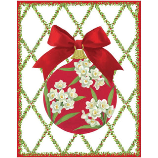 Caspari Ornament And Trellis Mini Boxed Christmas Cards - 16 Cards & 16 Envelopes 102005