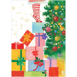 Caspari Present Peek Boxed Christmas Cards - 16 Cards & 16 Envelopes 102117
