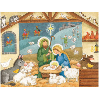 Caspari Nativity Boxed Christmas Cards - 16 Cards & 16 Envelopes 102211