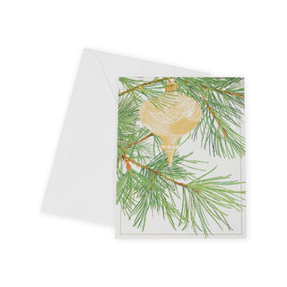 Caspari Ornament Among Pine Boxed Christmas Cards - 16 Cards & 16 Envelopes 102214