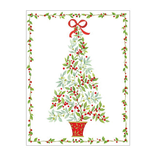 Caspari Twining Greenery Tree Classic Boxed Christmas Cards - includes 15 cards & envelopes 102226