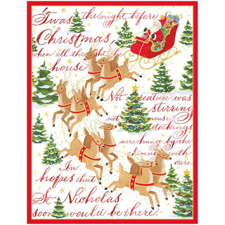 Caspari Santa's Sleigh Boxed Christmas Cards - 16 Cards & 16 Envelopes 102230