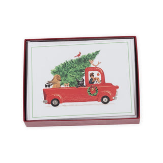 Caspari Christmas Pickup Truck Classic Boxed Christmas Cards - includes 15 cards & envelopes 102235