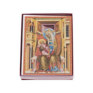 Caspari Virgin And Child Enthroned (Detail) Large Boxed Christmas Cards - 16 Cards & 16 Envelopes 102306
