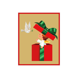 Caspari Baby Angel Gift And Dove Petite Boxed Christmas Cards - includes 15 cards & envelopes 103011