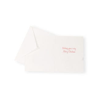 Caspari Santa And Little Trees Petite Boxed Christmas Cards - includes 15 cards & envelopes 103013