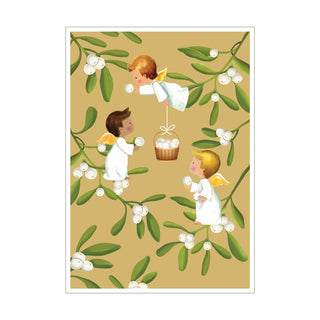 Caspari Baby And Angels Mistletoe Small Boxed Christmas Cards - includes 15 cards & envelopes 103113