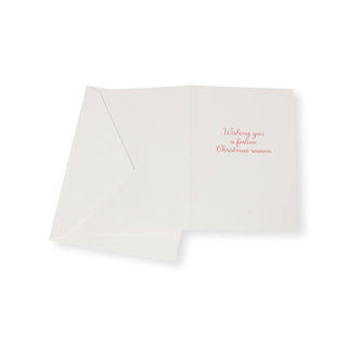 Caspari Christmas Cheer With Santa & Reindeer Small Boxed Christmas Cards - 16 Christmas Cards & 16 Envelopes 103118