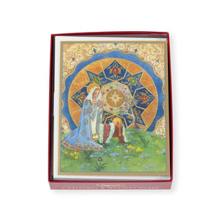 Caspari Illuminated Virgin And Child Boxed Christmas Cards - 16 Christmas Cards & 16 Envelopes 103202