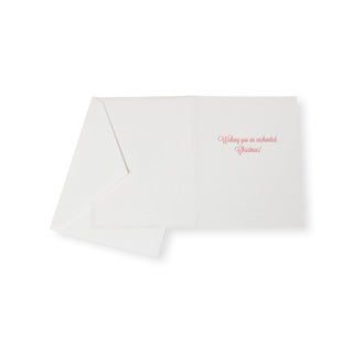 Caspari Santa And Path Of Stars Boxed Christmas Cards - 16 Christmas Cards & 16 Envelopes 103207