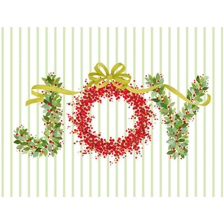 Personalization by Caspari Botanical Joy With Ribbon Personalized Christmas Cards 103210PG