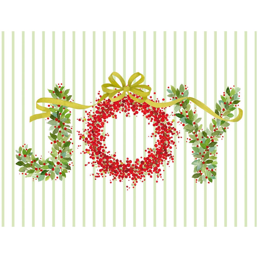 Botanical Joy With Ribbon Personalized Christmas Cards – Caspari botanical-joy-with-ribbon-personalized-christmas-cards-caspari