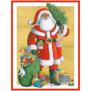 Caspari Santa With All His Gifts Classic Boxed Christmas Cards - includes 15 cards & envelopes 103226
