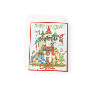 Caspari Christmas Birdhouse Boxed Christmas Cards - 16 Christmas Cards & 16 Envelopes 103227