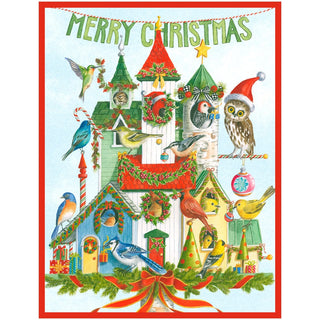 Caspari Christmas Birdhouse Classic Boxed Christmas Cards - includes 15 cards & envelopes 103227