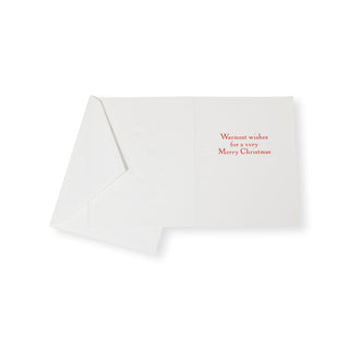 Caspari Coral Tree Foil Boxed Christmas Cards - 10 Christmas Cards & 10 Envelopes 103230