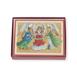 Caspari Peace On Earth Angel Trio Large Boxed Christmas Cards - 16 Christmas Cards & 16 Envelopes 103304