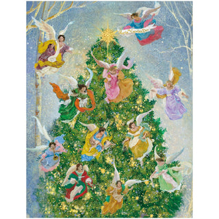 Personalization by Caspari Angel Christmas Tree Large Personalized Christmas Cards 103307PG