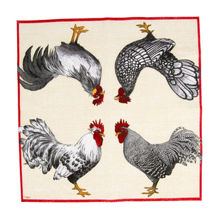 Caspari Le Coq Ivory Napkin Cocktail 10350C