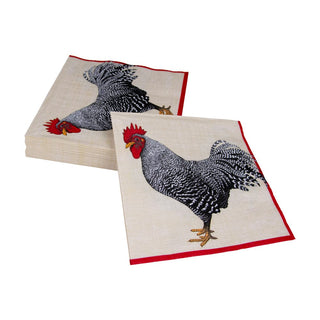 Caspari Le Coq Ivory Napkin Luncheon 10350L
