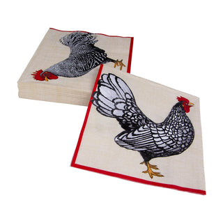 Caspari Le Coq Ivory Napkin Luncheon 10350L